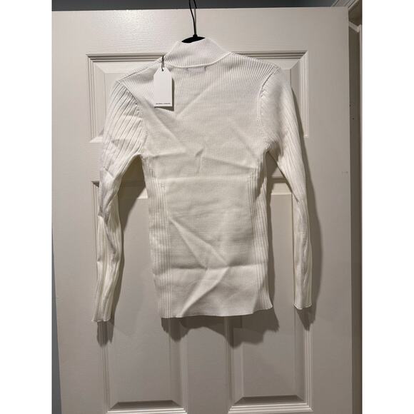 Universal Standard Mockneck Ribbed Sweater in Ivory / Cream Size XS (10-12) BNWT - Picture 4 of 7